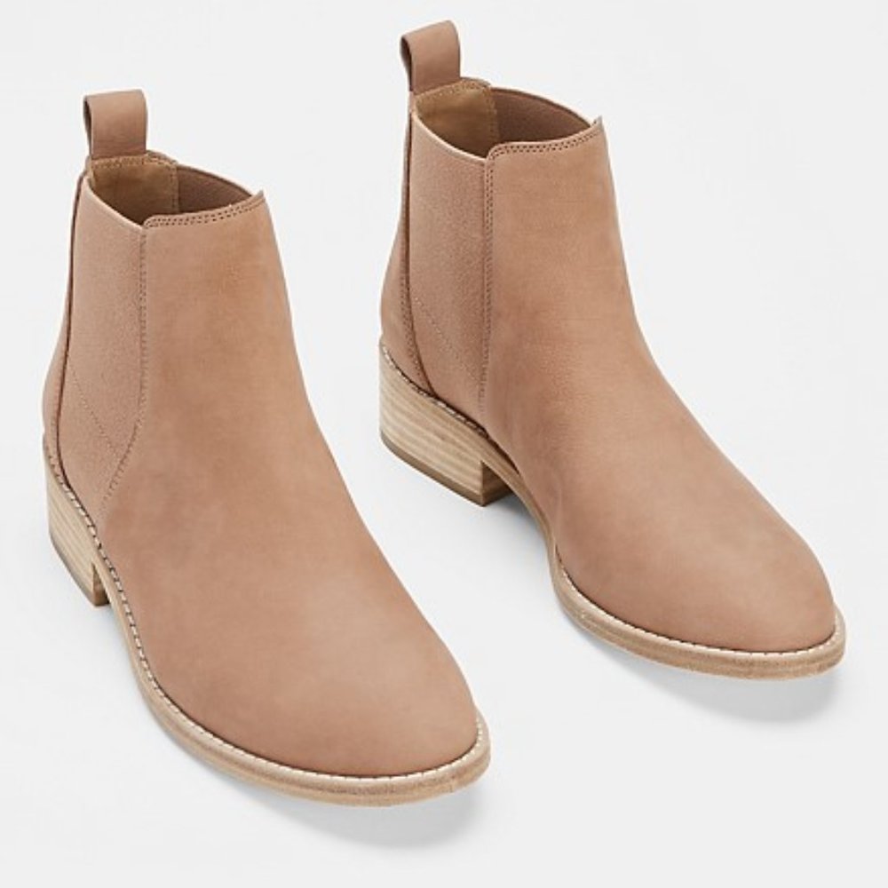 New in Box! Eileen Fisher Blink Tumbled Nubuck Bootie, Earth, Size 6M